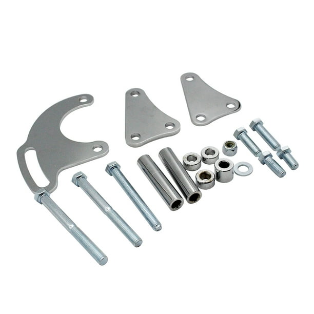 SB Chevy Polished Aluminum Power Steering Bracket LWP SBC Long Water Pump 350